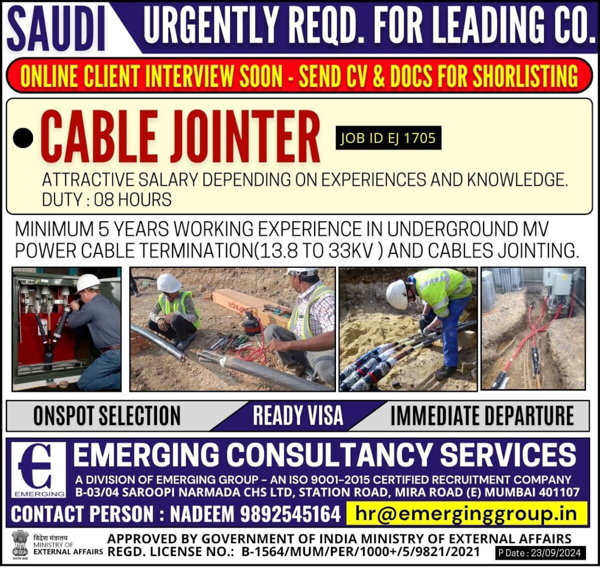 Hiring for Leading Company in Saudi Arabia - Online Client Interview Soon