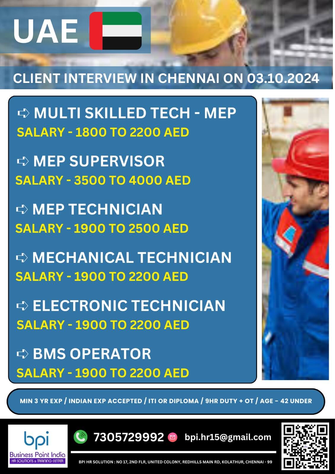 Urgently required for a leading co in uae