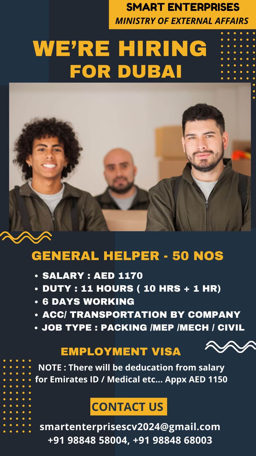 HIRING FOR DUBAI GENERAL HELPER