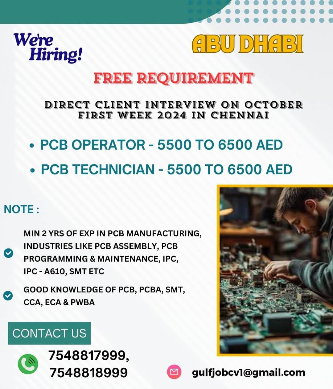 Urgently required for a leading co in uae