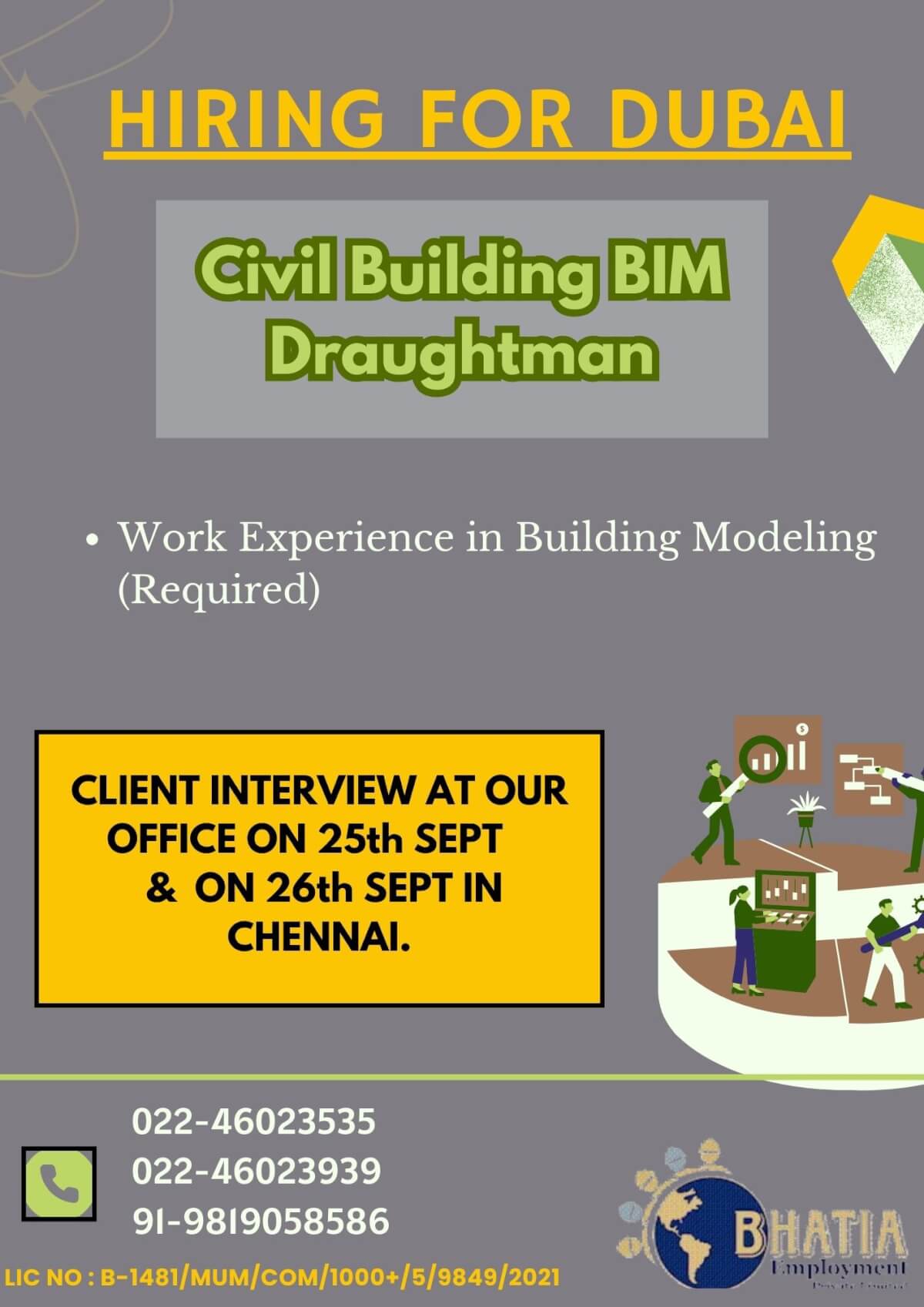 Hiring for Civil Building BIM Draughtman - Dubai