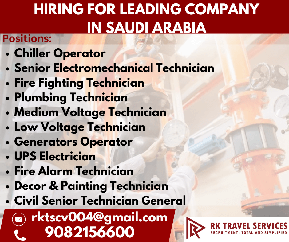 hiring for Leading company in Saudi arabia