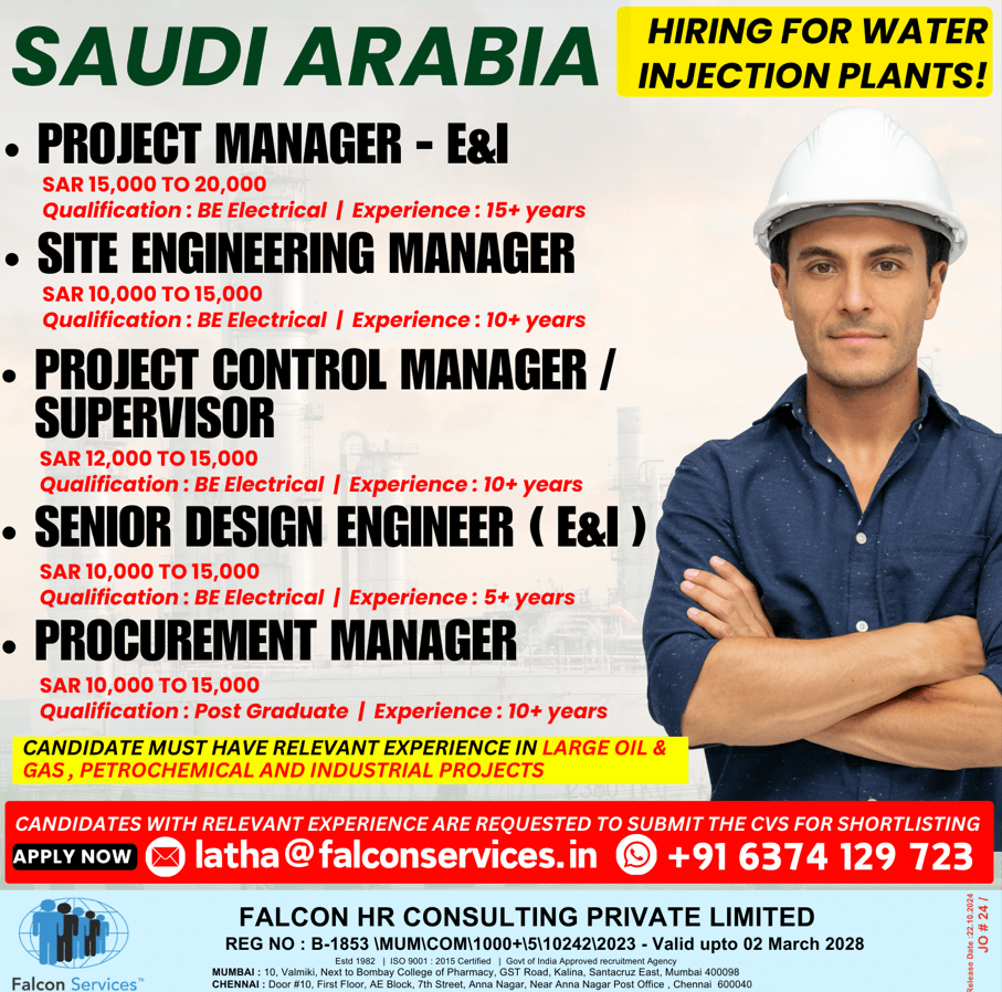 HIRING FOR WATER INJECTION PLANTS