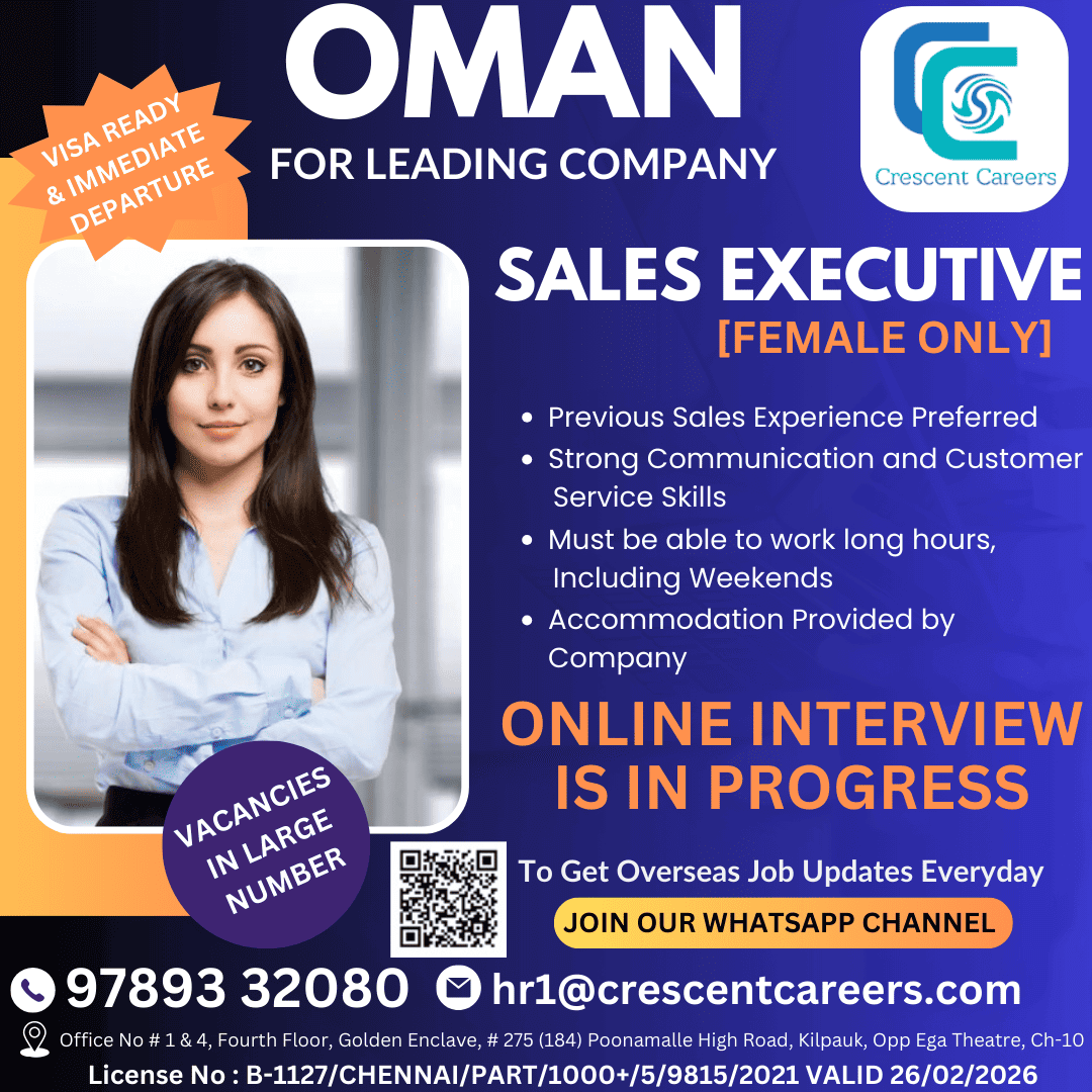 SALES EXECUTIVE – FEMALE