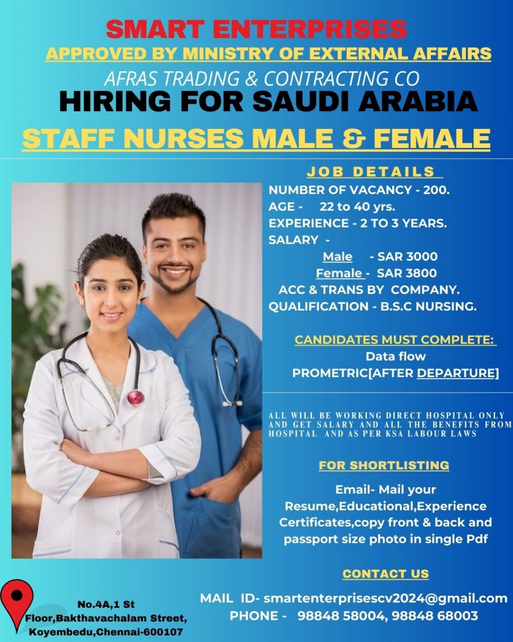 STAFF NURSES MALE & FEMALE