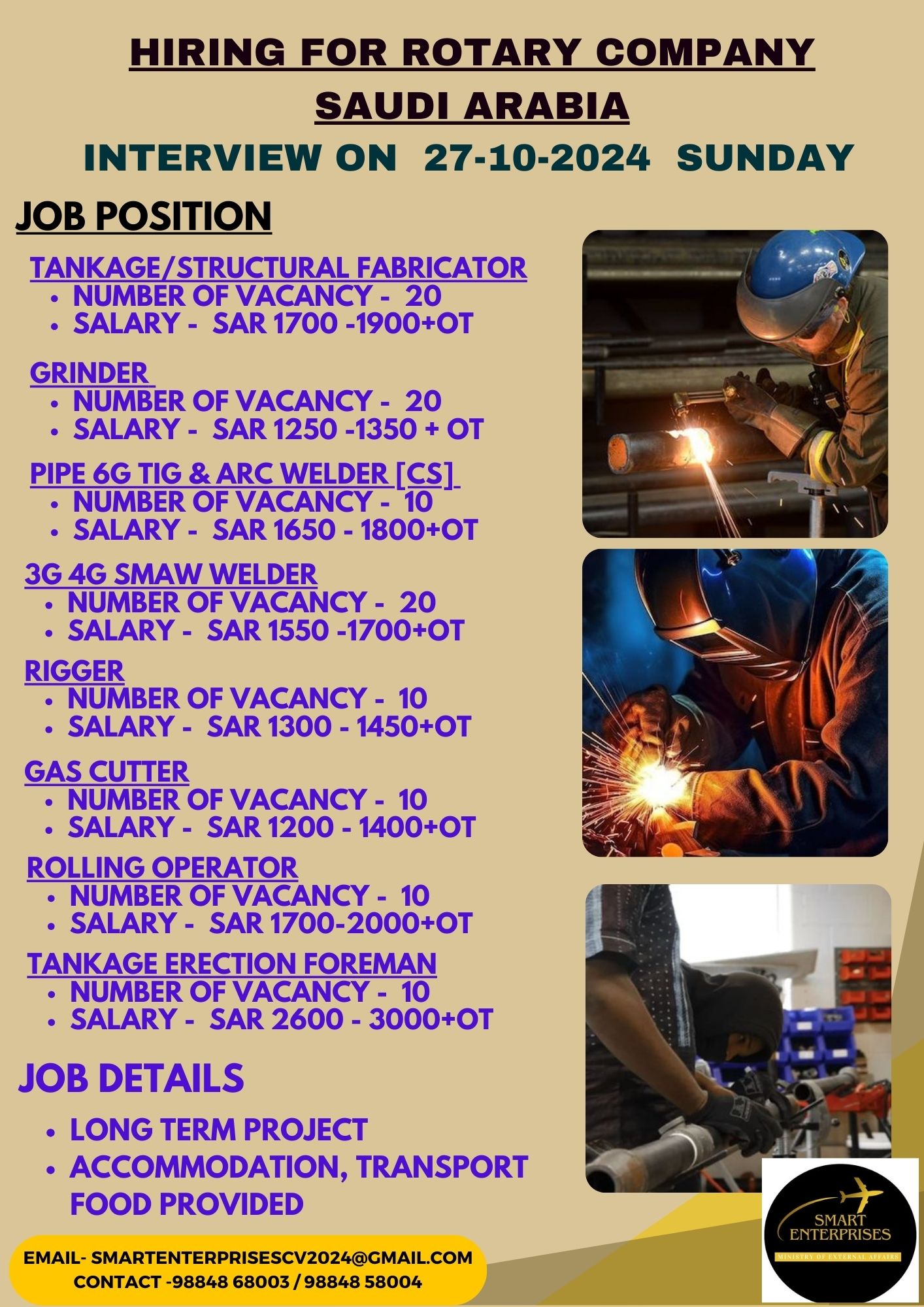 HIRING FOR ROTARY COMPANY Saudi Arabia