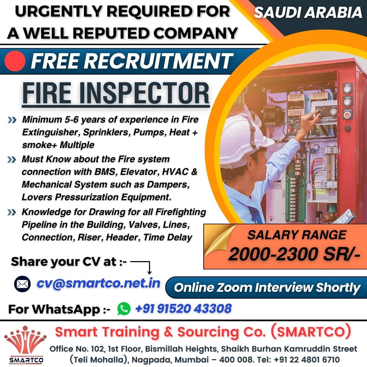 URGENTLY REQUIRED FOR A WELL REPUTED COMPANY - SAUDI ARABIA