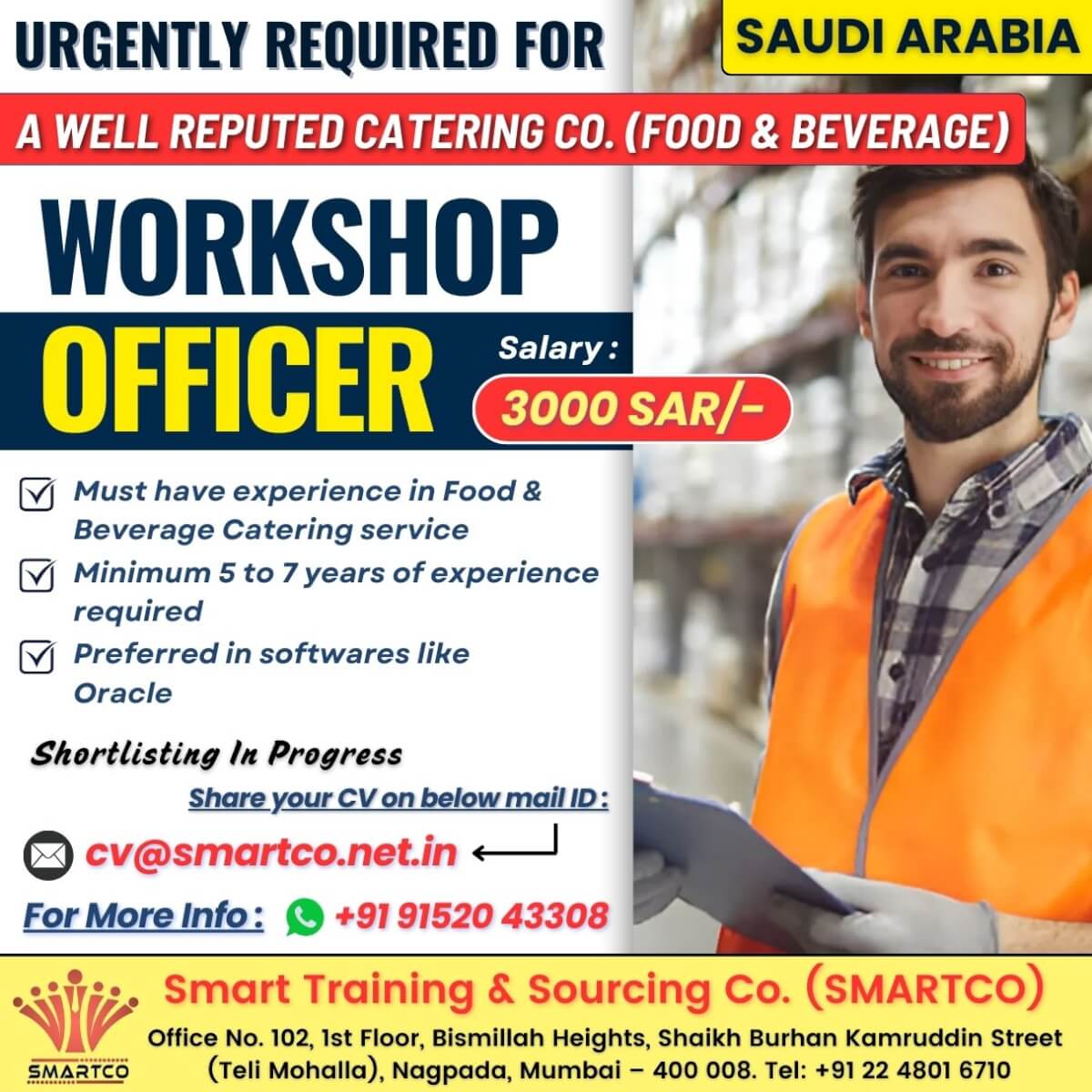 URGENTLY REQUIRED FOR - SAUDI ARABIA