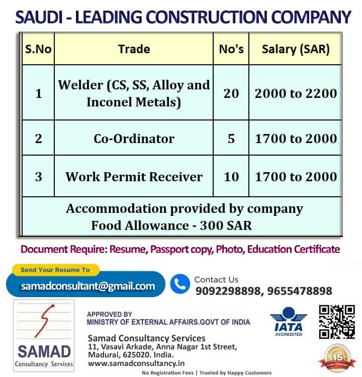 SAUDI - LEADING CONSTRUCTION COMPANY