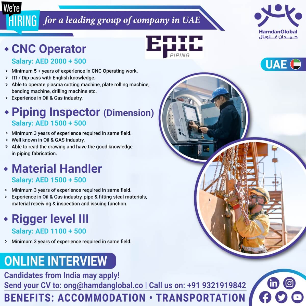 for a leading group of company in UAE