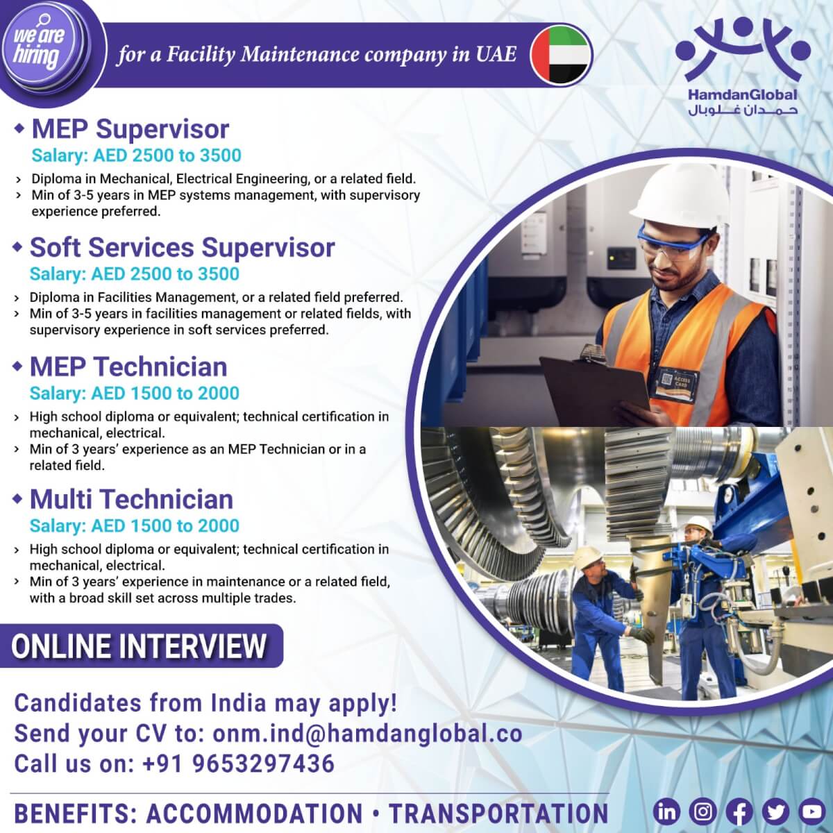 We are hiring Facility Management Company In UAE