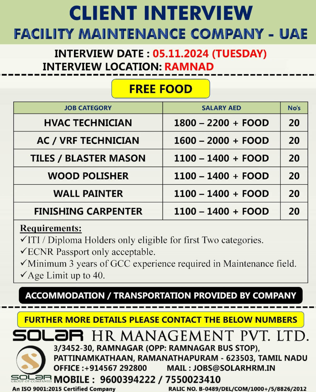 DIRECT CLIENT INTERVIEW FOR FM COMPANY DUBAI