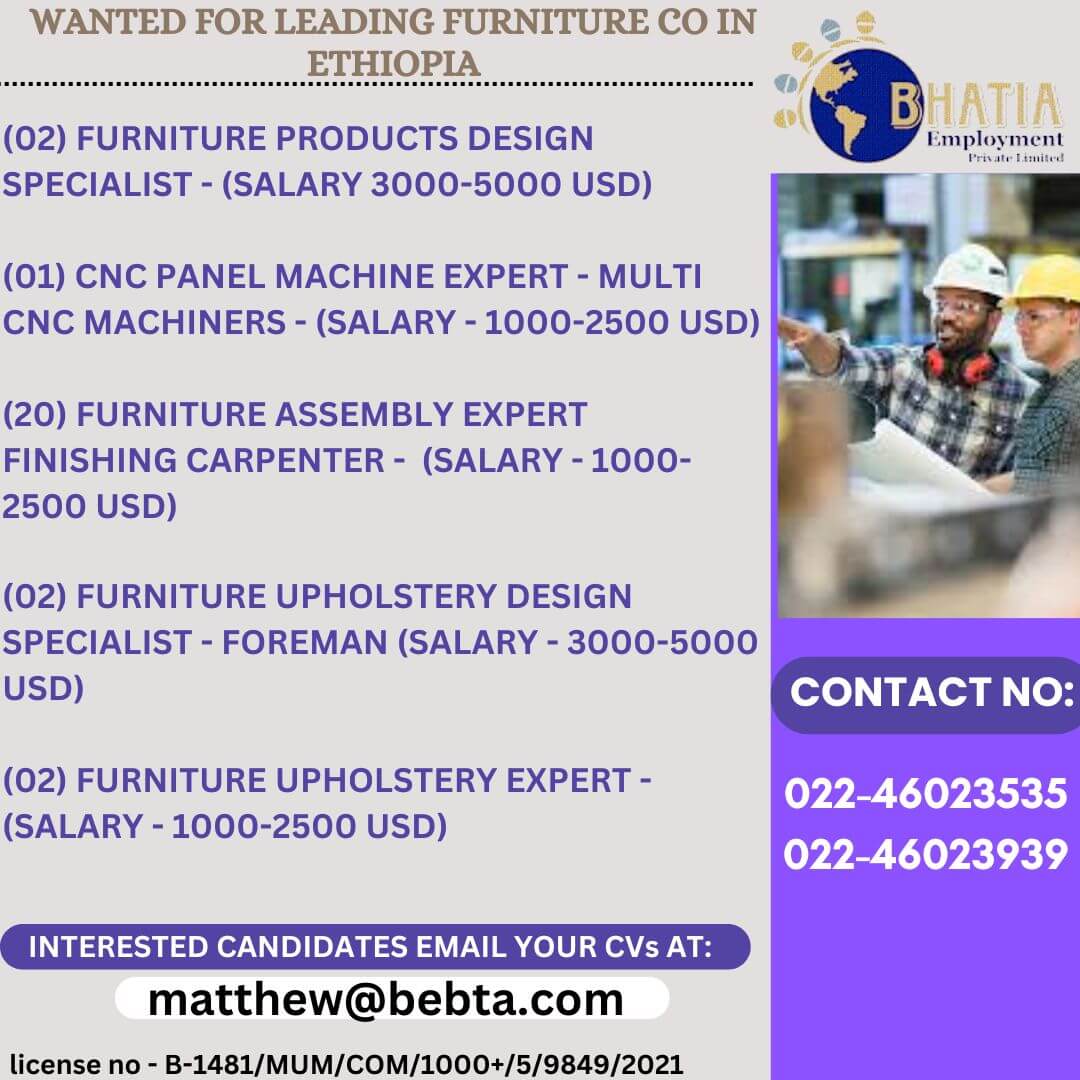 wanted for leading furniture co in ethiopia