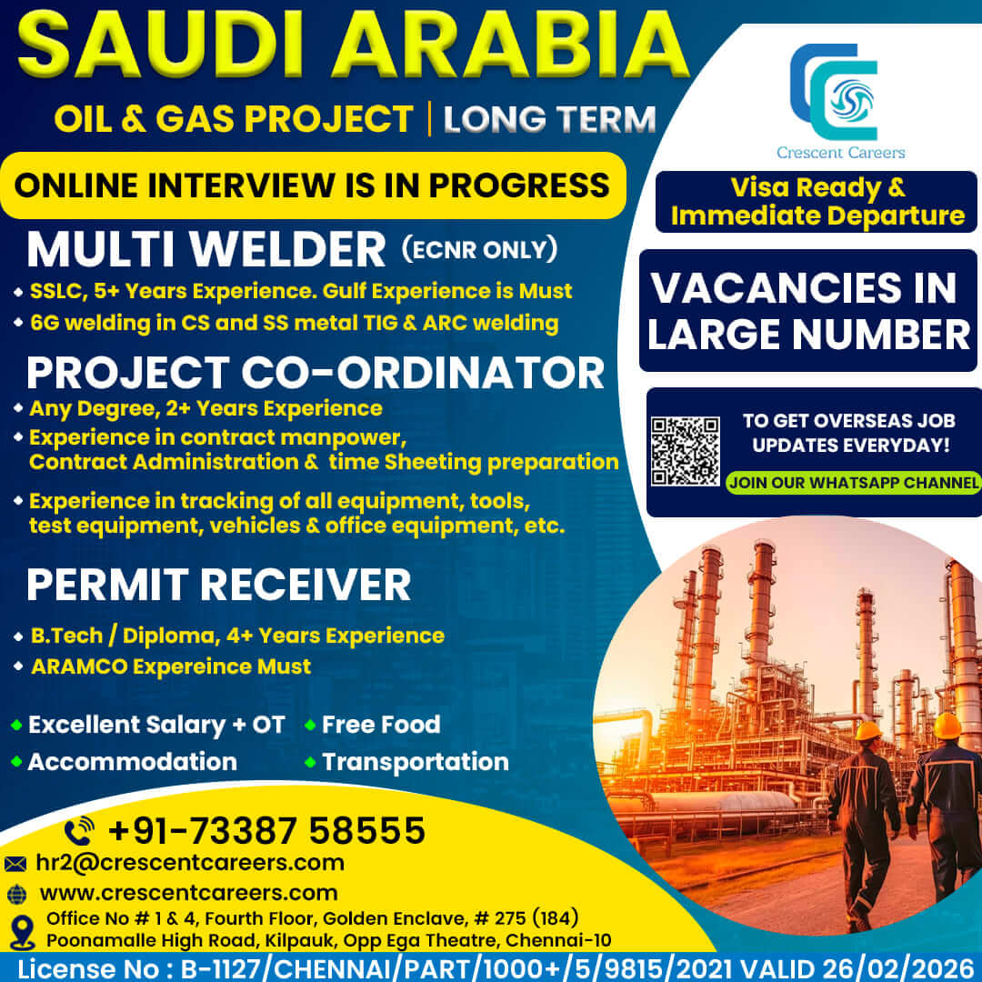 MULTI WELDER / PROJECT COORDINATOR / PERMIT RECEIVER