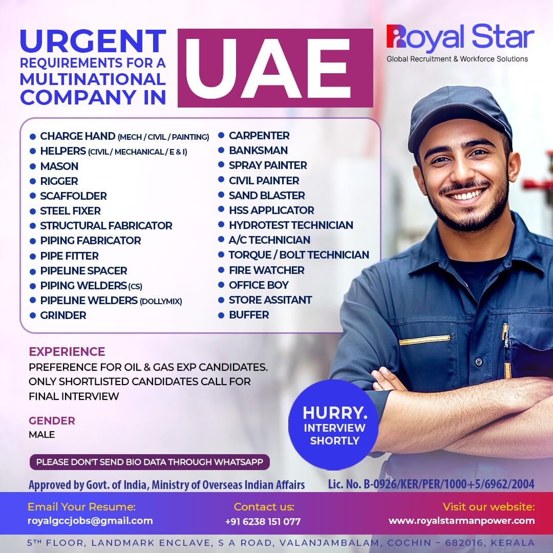 UAE - URGENT REQUIREMENTS