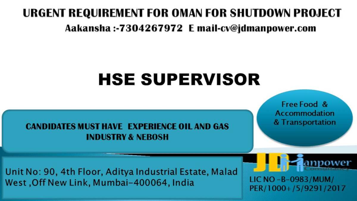 URGENT REQUIREMENT FOR OMAN FOR SHUTDOWN PROJECT