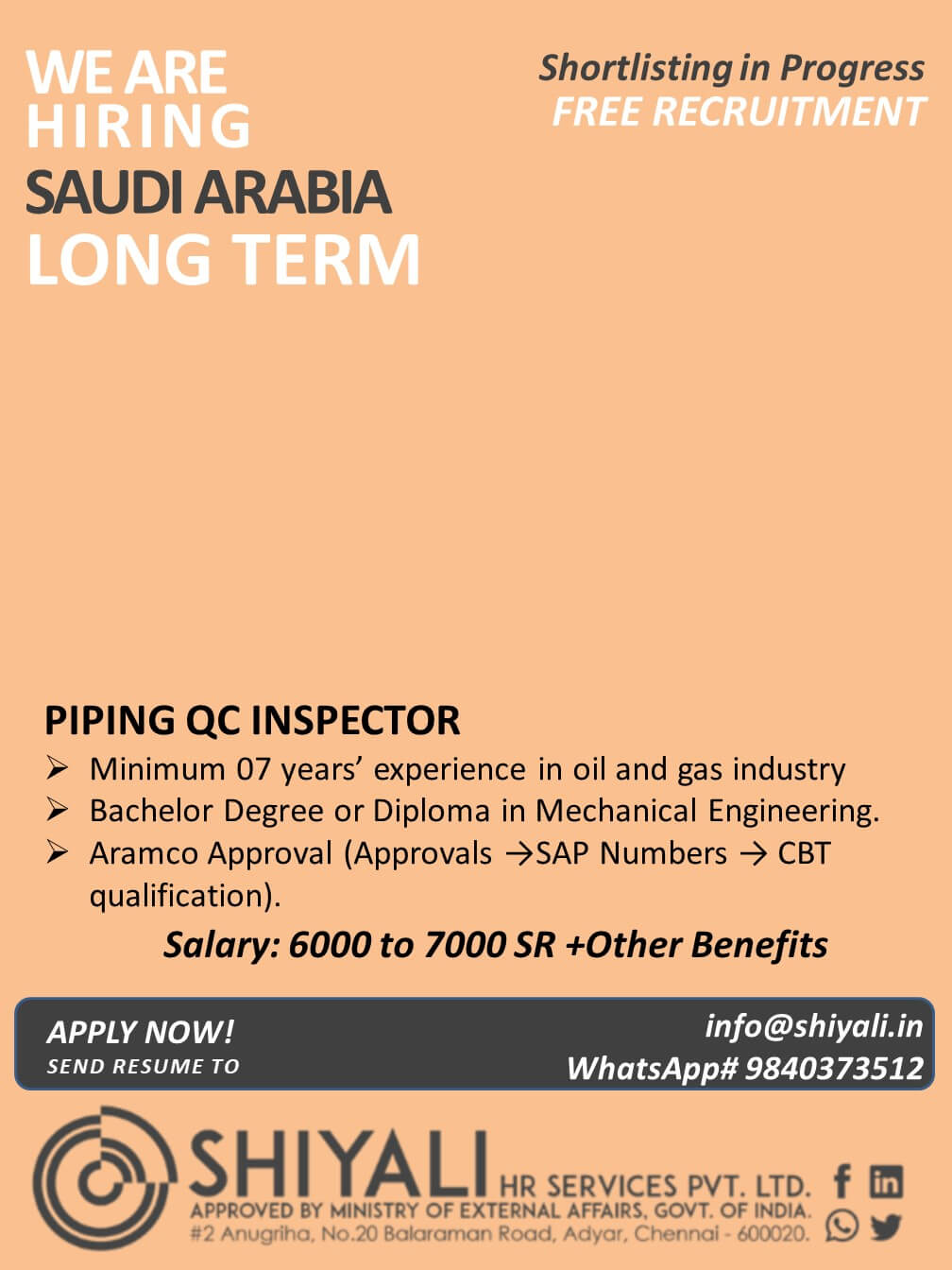 QC PIPING SUPERVISOR