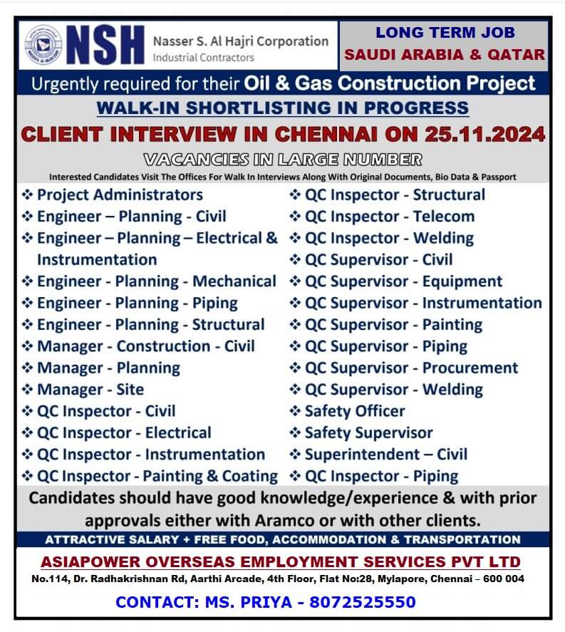 CLIENT INTERVIEW IN CHENNAI ON 25.11.2024