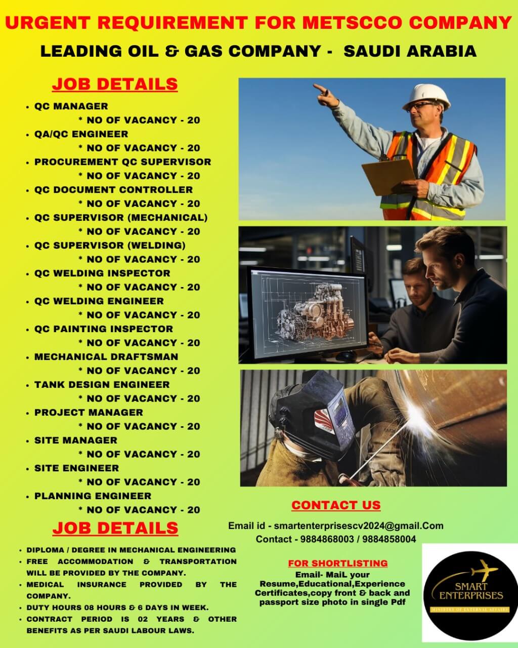 QC MANANGER AND QA/AC ENGINEER AND QC SUPERVISIOR AND QC WELDING NINSPECTOR AND QC WELDING ENGINEER