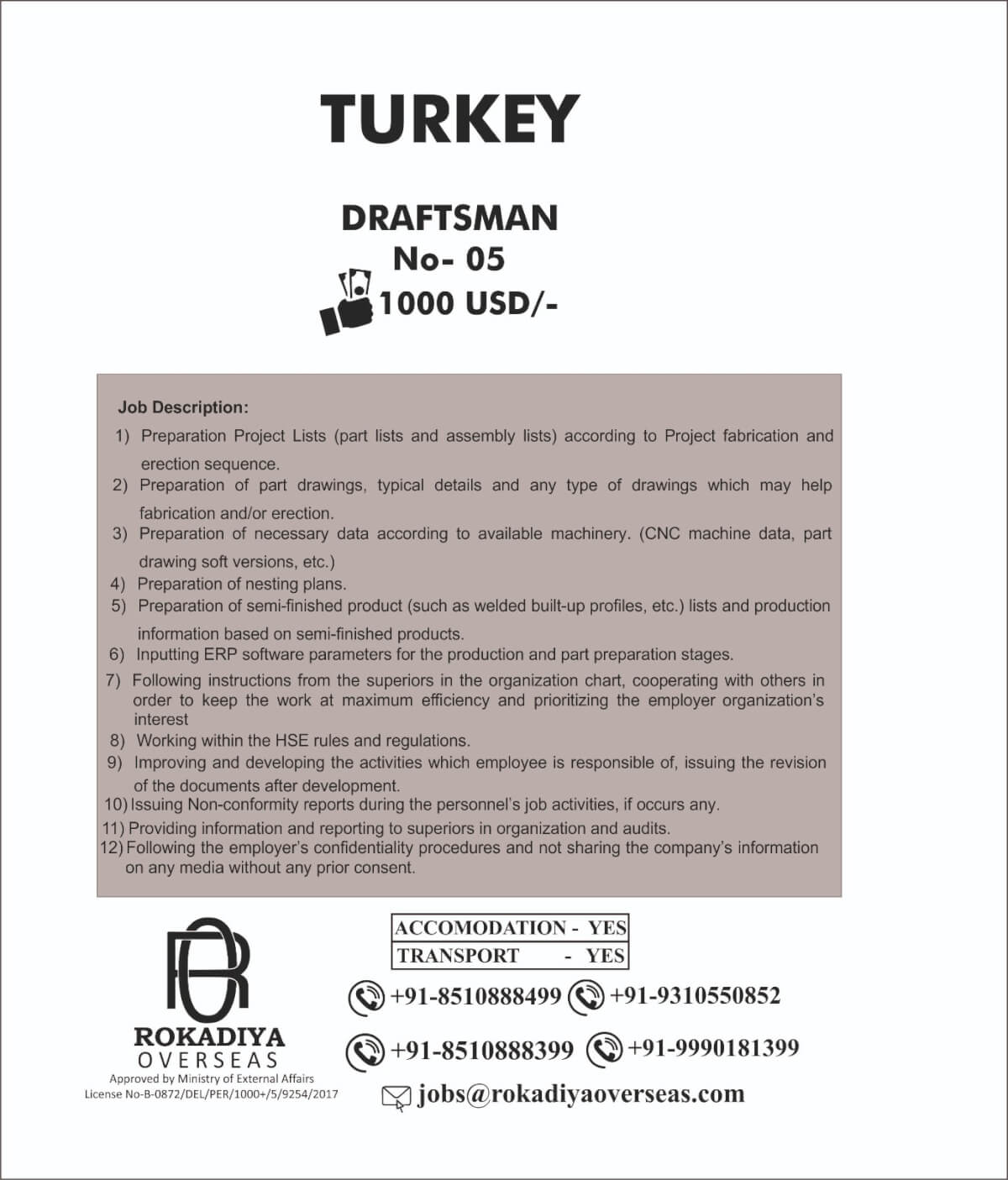 TURKEY JOB