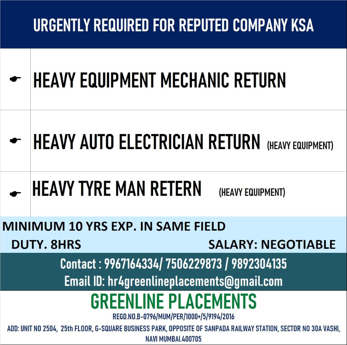 URGENT REQUIRED FOR REPUTED COMPANY KSA