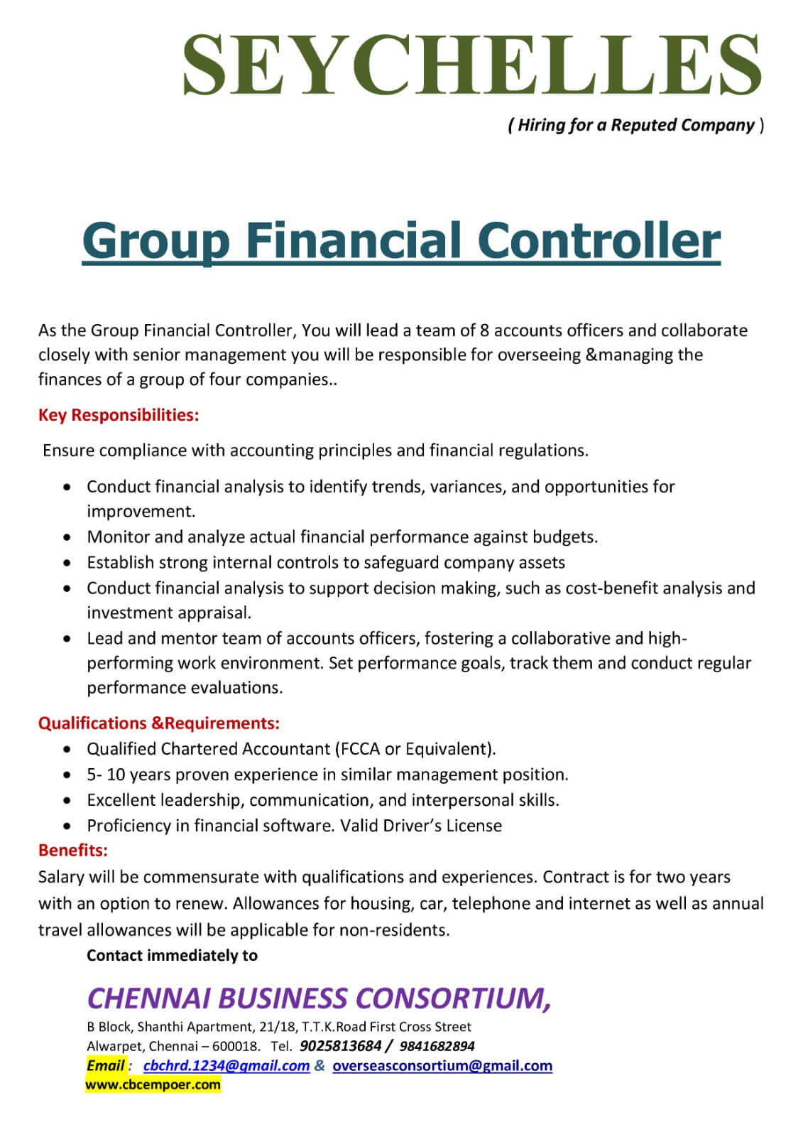 GROUP FINANCE CONTROLLER