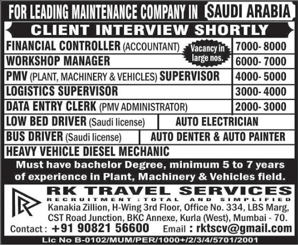 FOR LEADING MAINTENANCE COMPANY IN SAUDI ARABIA