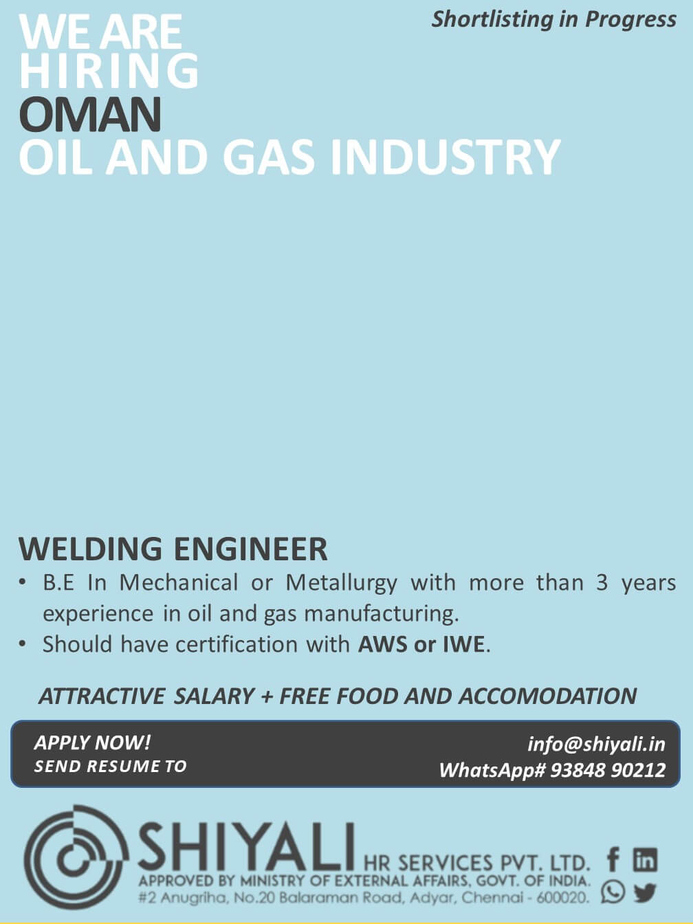 WELDING ENGINEER