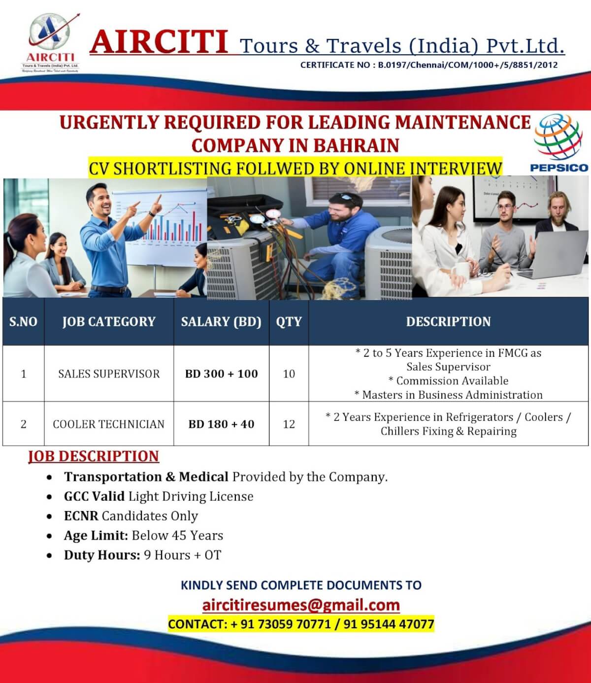 FOR LEADING MAINTENANCE COMPANY IN BAHRAIN