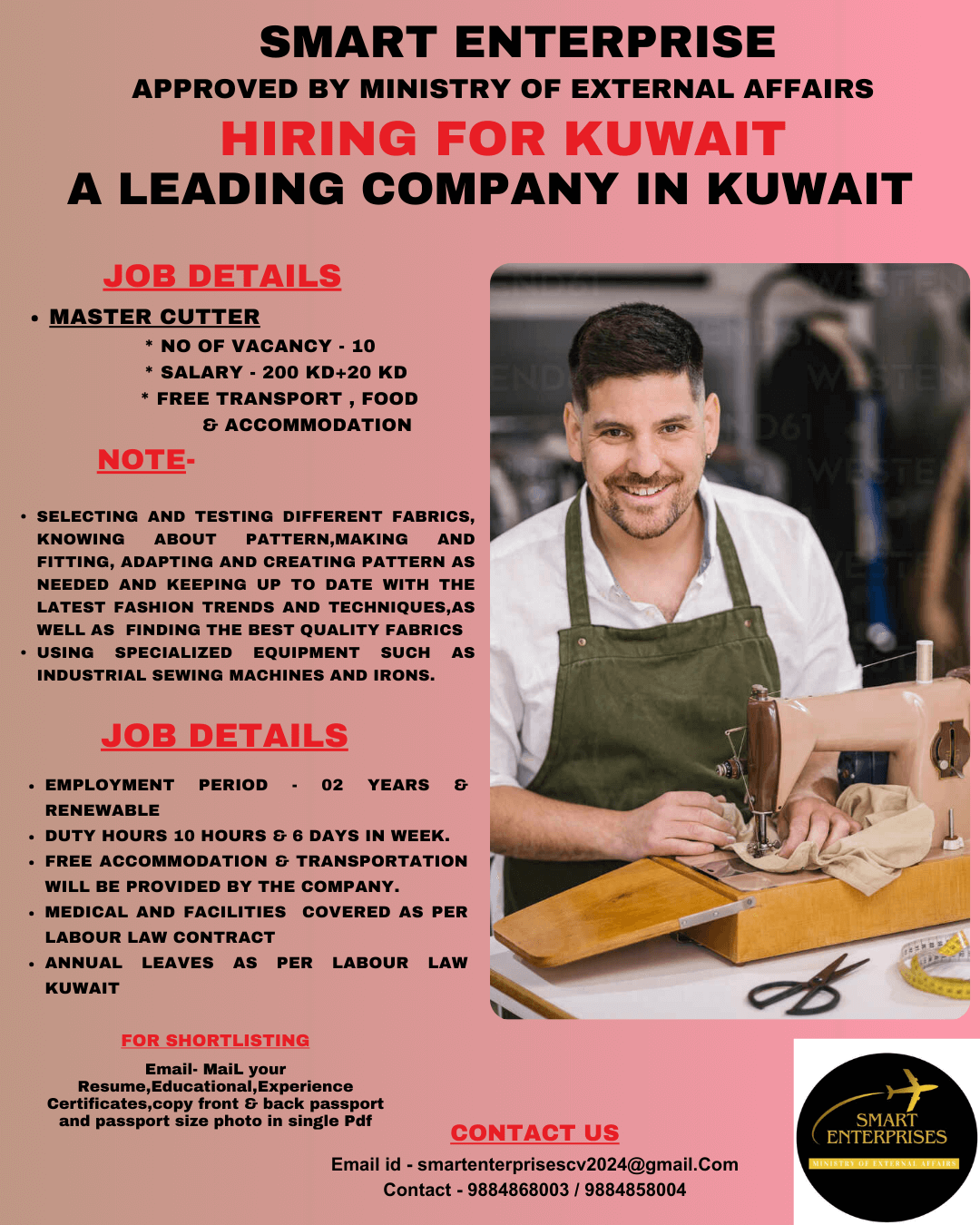 URGENT REQUIRMENT FOR LEADING COMPANY IN KUWAIT