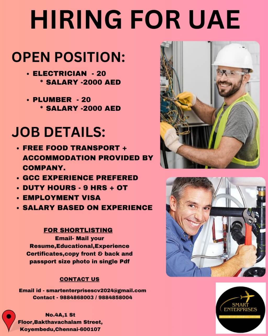 URGENT REQUIREMENT  FOR LEADING CONTRACTING COMPANY IN DUBAI UAE