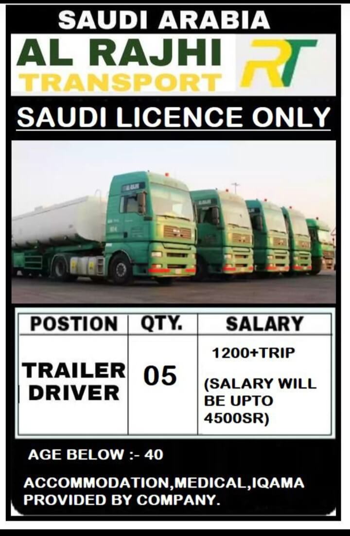 URGENT REQUIREMENT FOR SAUDI ARABIA