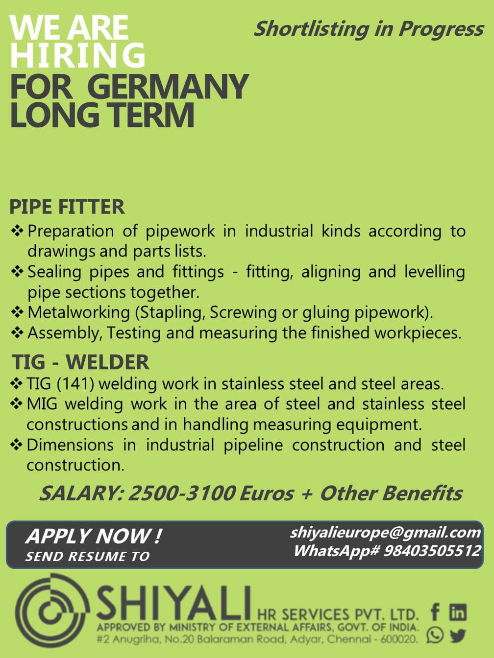 PIPE FITTER AND WELDER