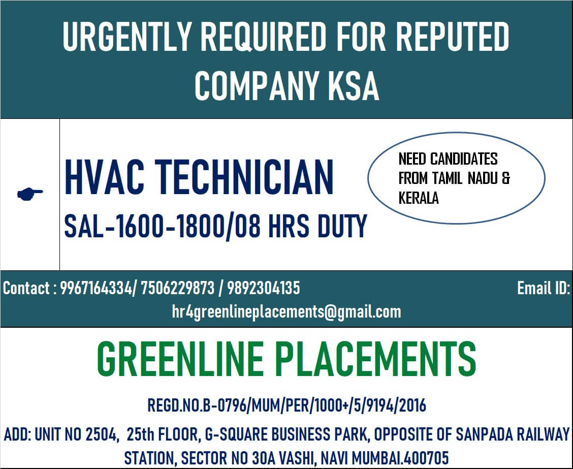 URGENNTLY REQUIRED FOR REPUTED COMPANY KSA