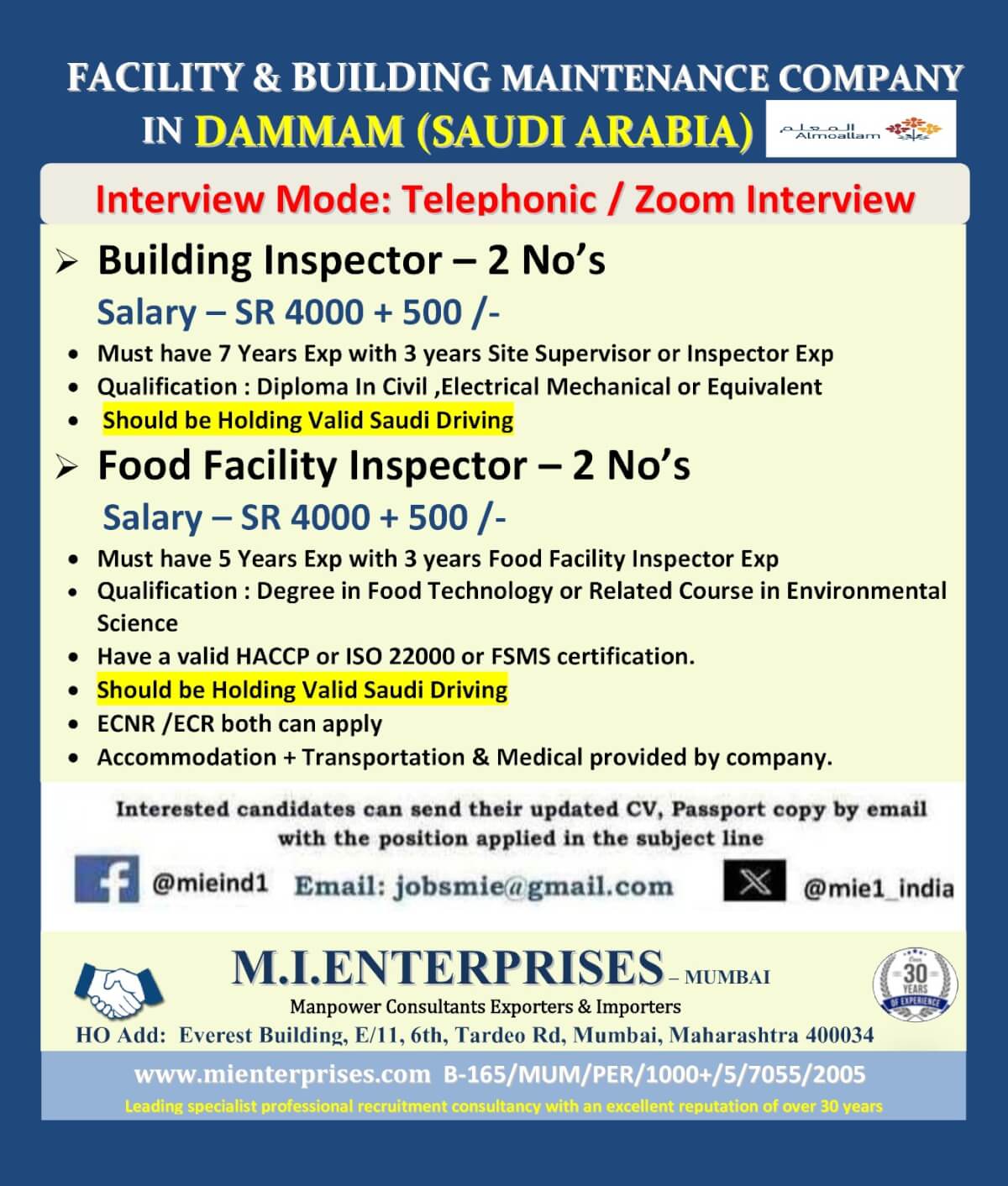 FACILITY & BUILDING MAINTENCANCE COMPANY IN DAMAM (SAUDI ARABIA)