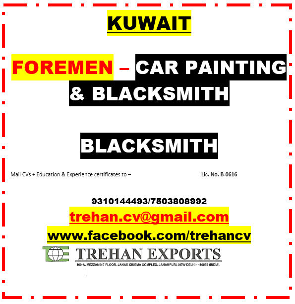 FOREMAN - CAR PAINTER & BLACKSMITH