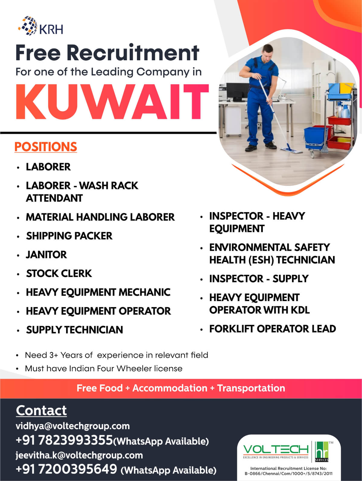 Urgent requirement for Kuwait