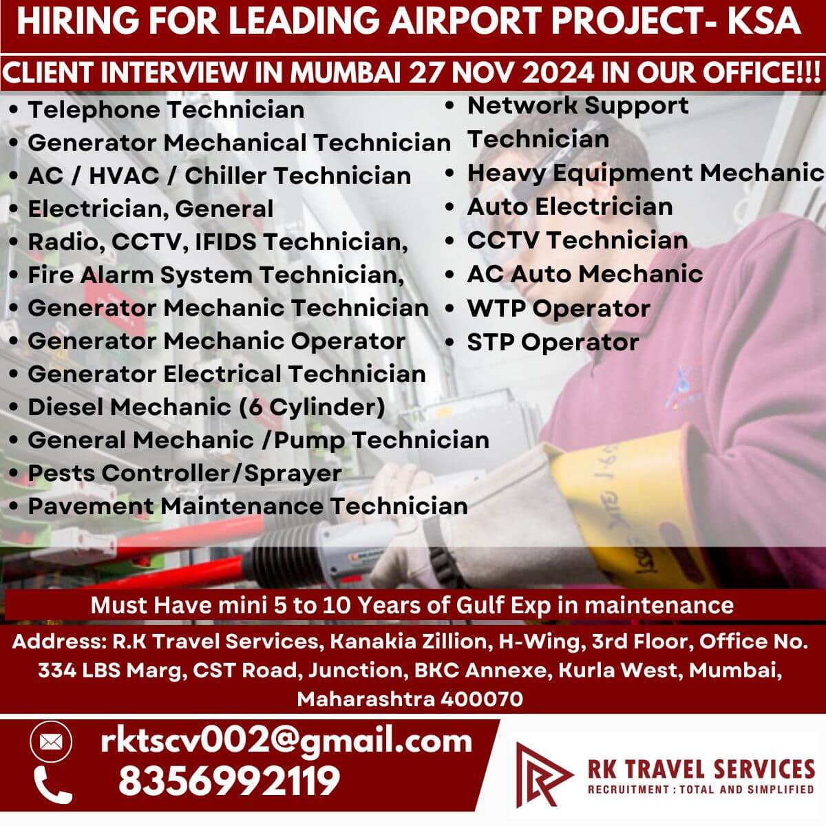 Hiring for Leading Airport Project- KSA