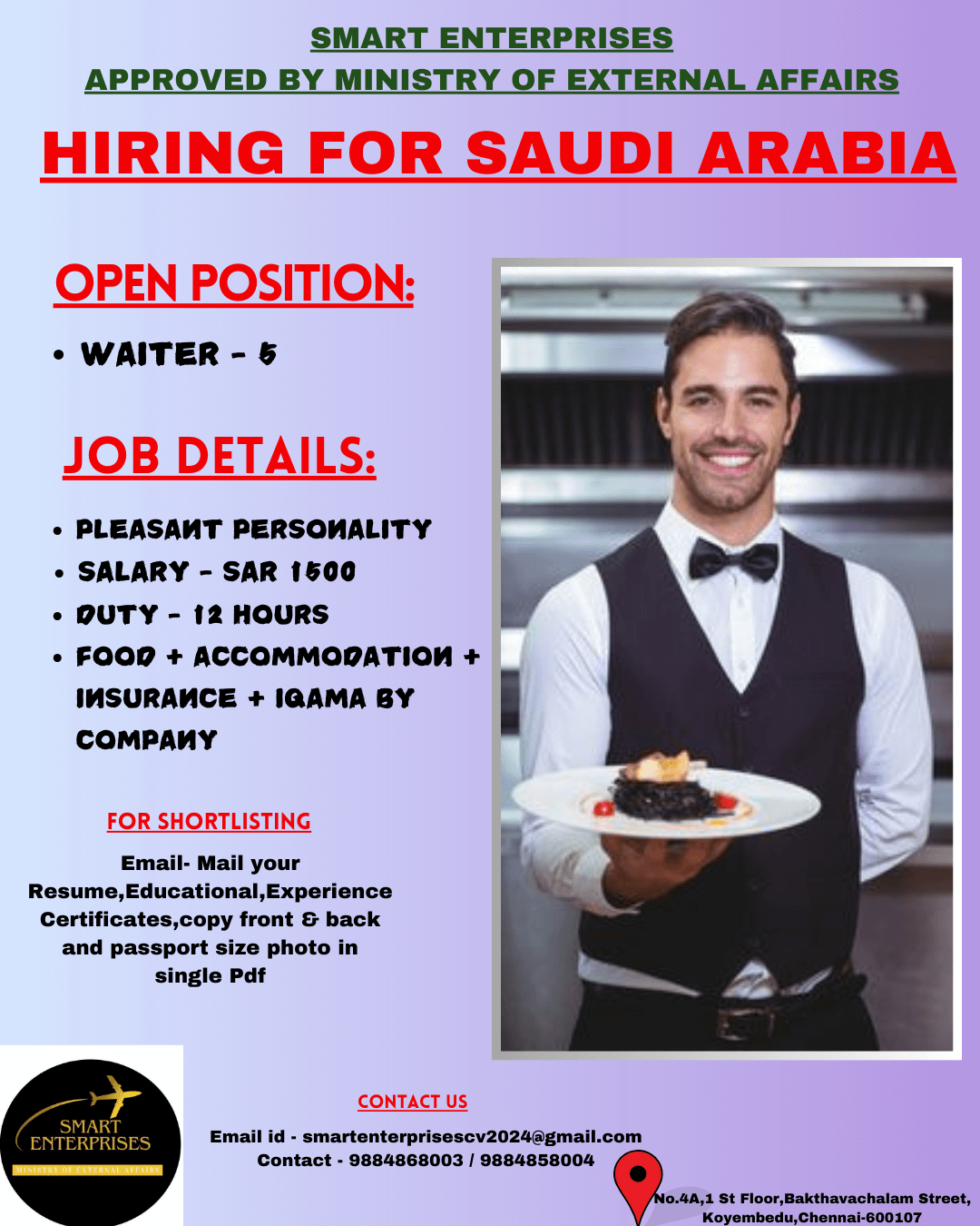 URGENT REQUIREMENT FOR SAUDI ARABIA  KSA