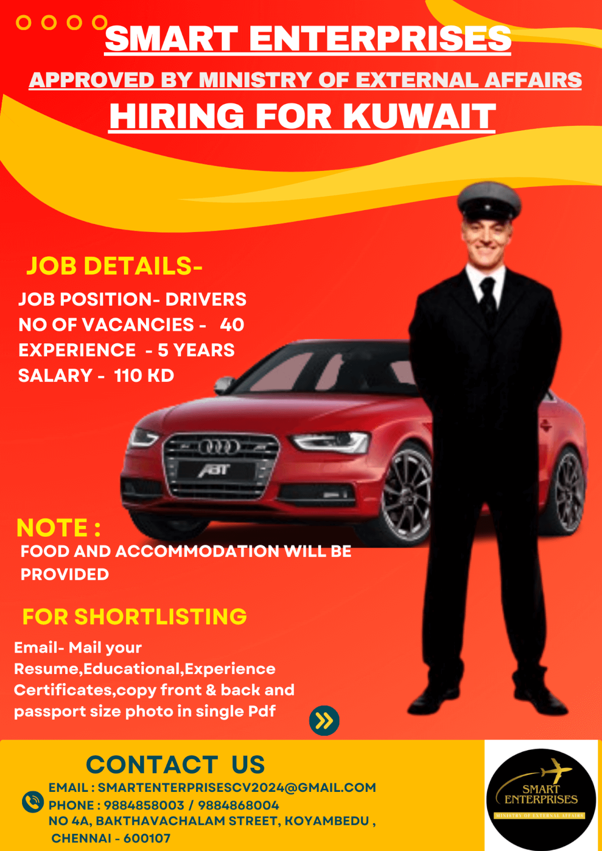 URGENT REQUIREMENT FOR KUWAIT LIGHT DRIVER