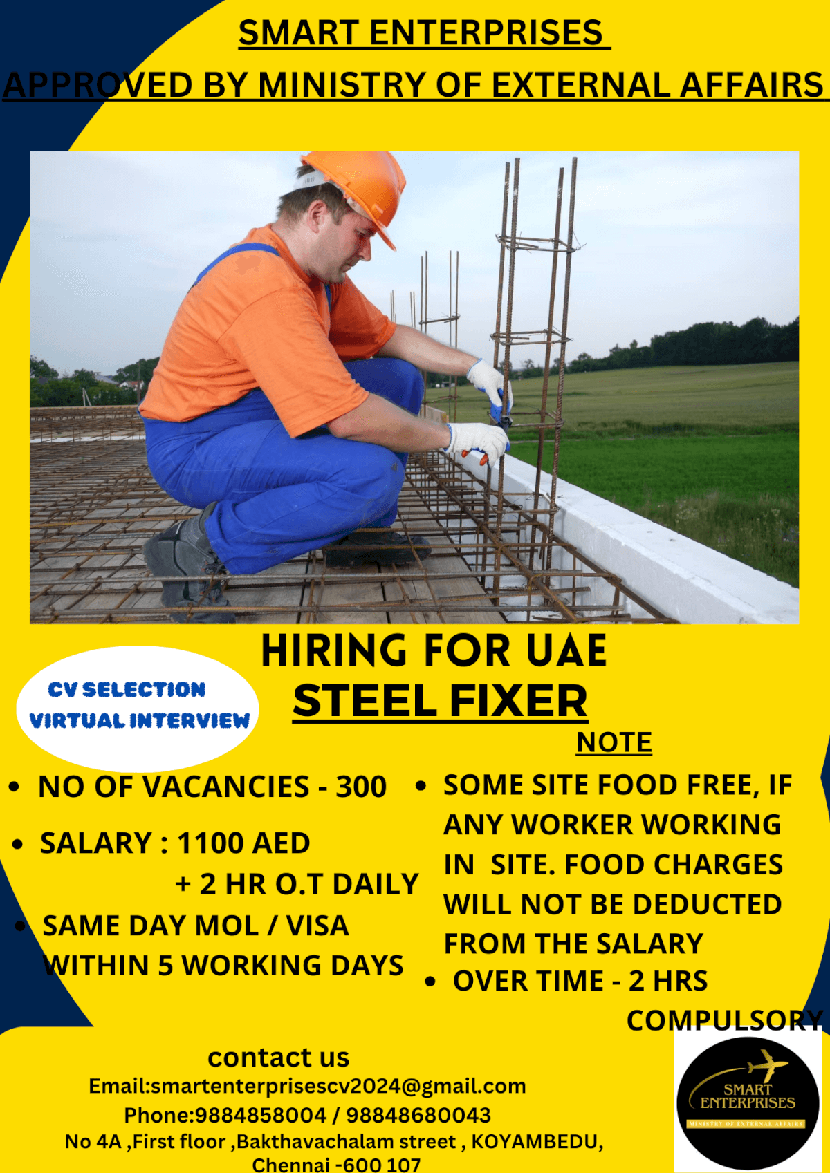 Urgent requirement for UAE STEEL FIXER