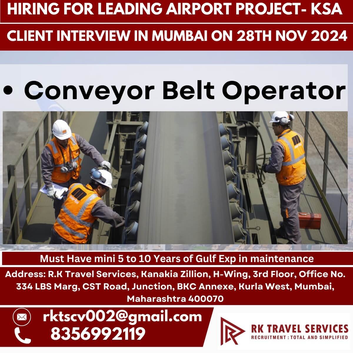 HIRING FOR LEADING AIRPORT PROJECT- KSA