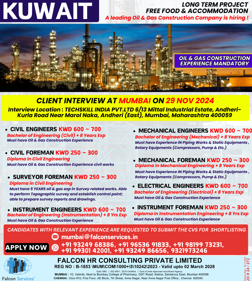 DIRECT CLIENT INTERVIEW AT MUMBAI ON 29 NOV 2024