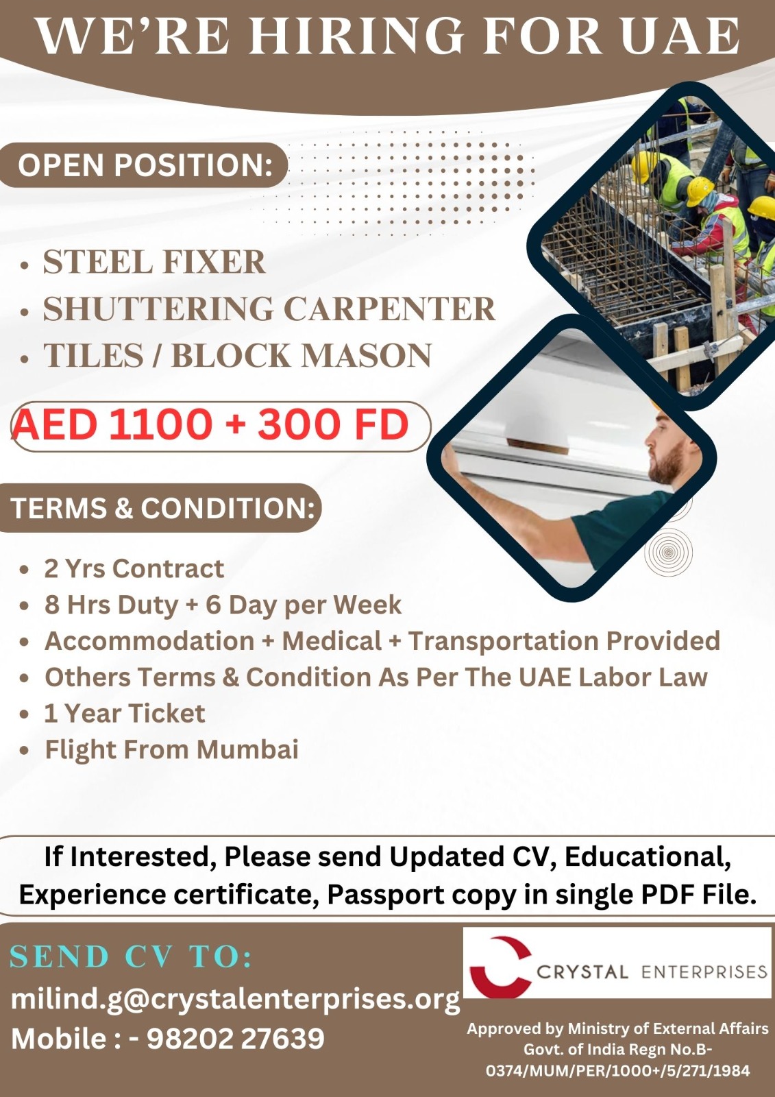 WE’RE HIRING FOR UAE