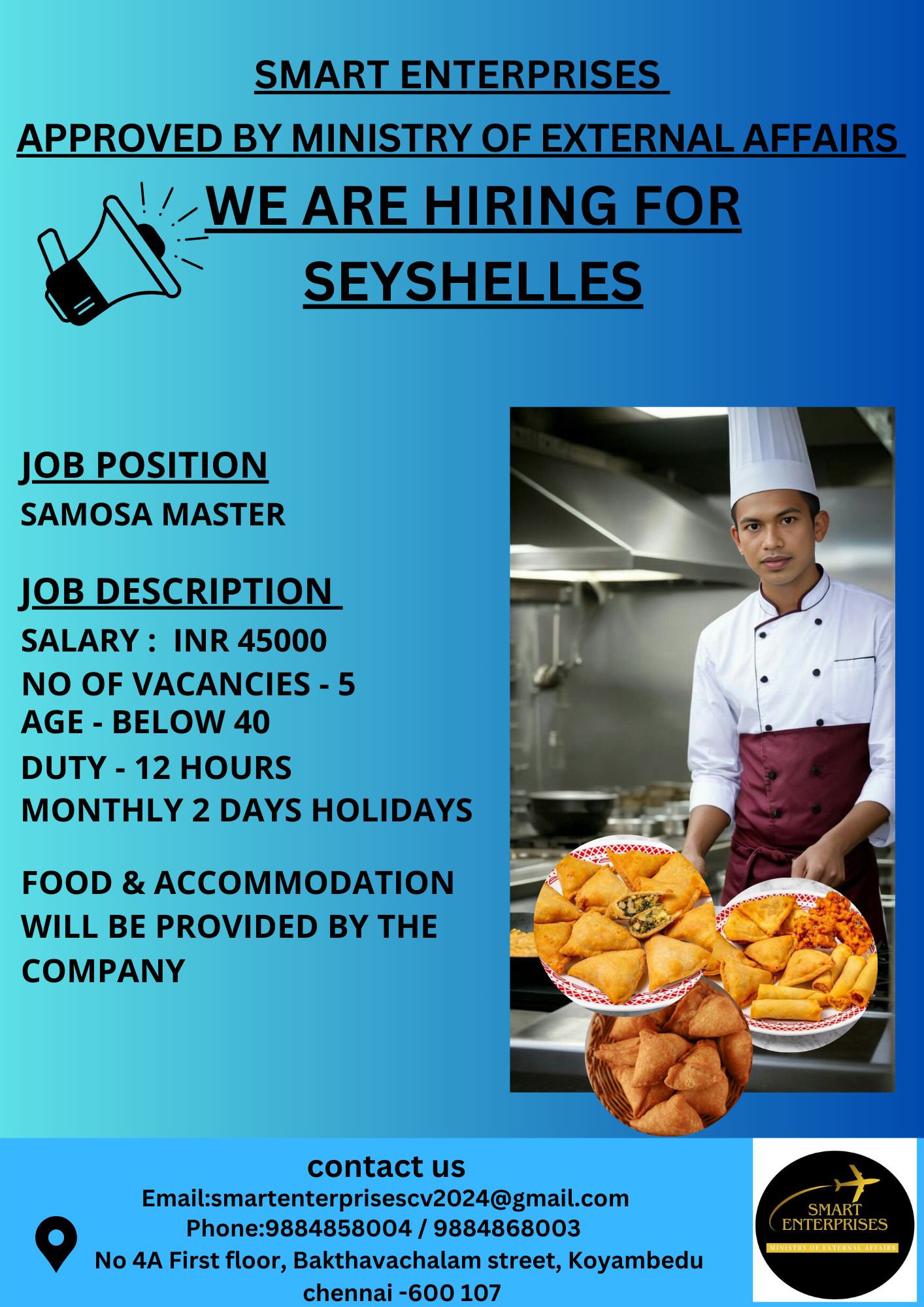 Urgent requirement for SEYSHELLES - SAMOSA MASTER