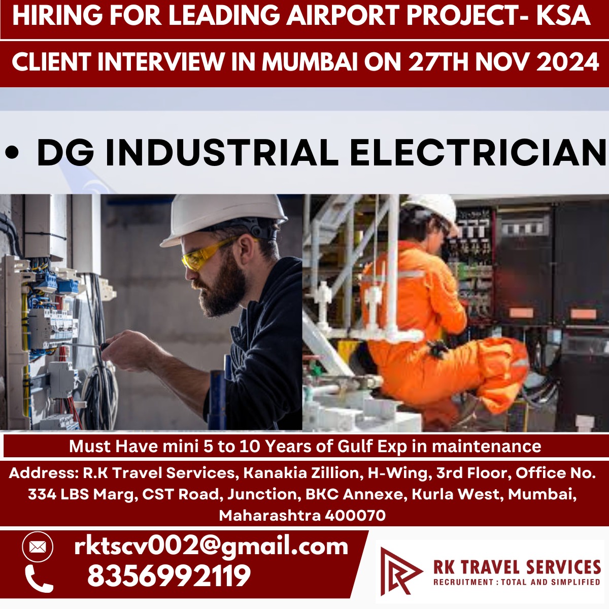 HIRING FOR LEADING AIRPORT PROJECT- KSA