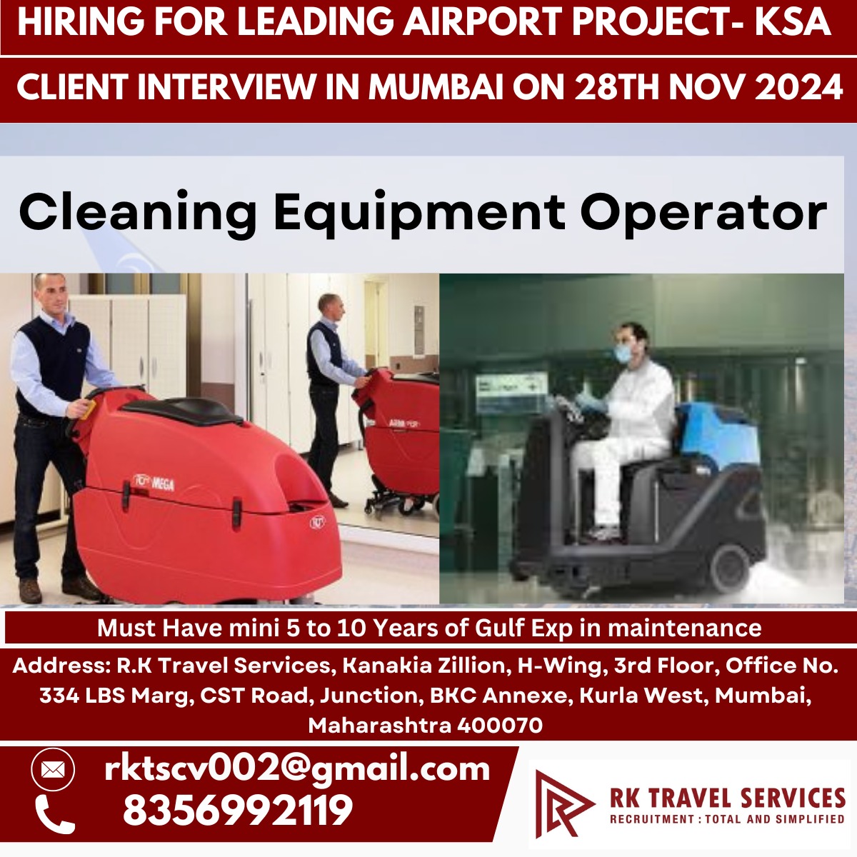 HIRING FOR LEADING AIRPORT PROJECT- KSA