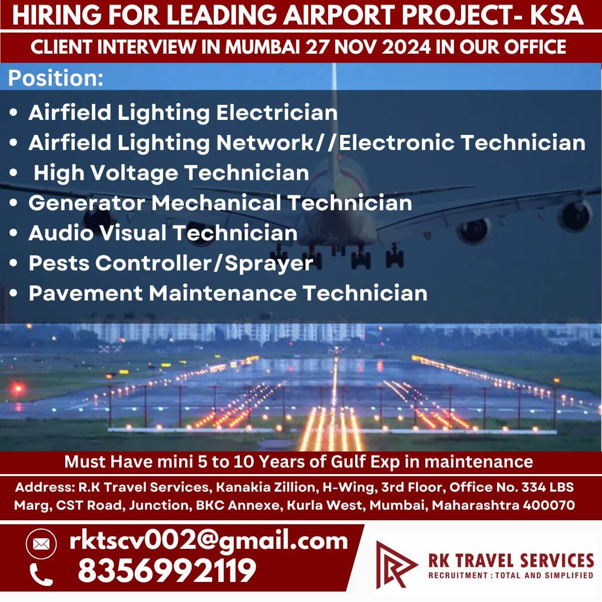 Hiring for Leading maintenance company  KSA