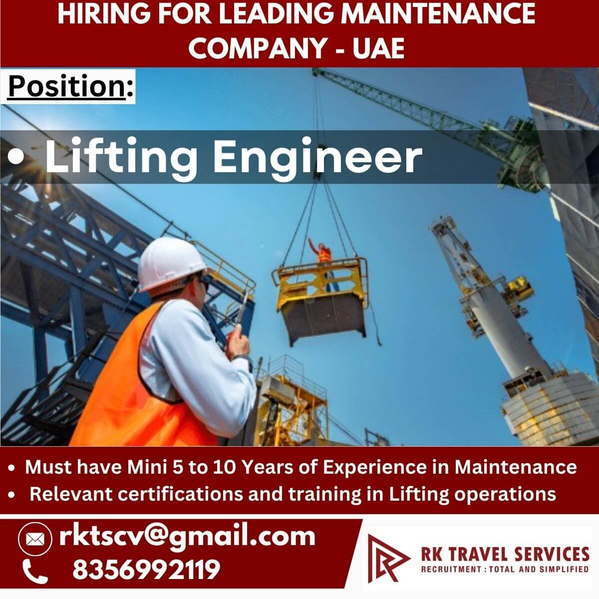 hiring for Leading Maintenance Company - UAE