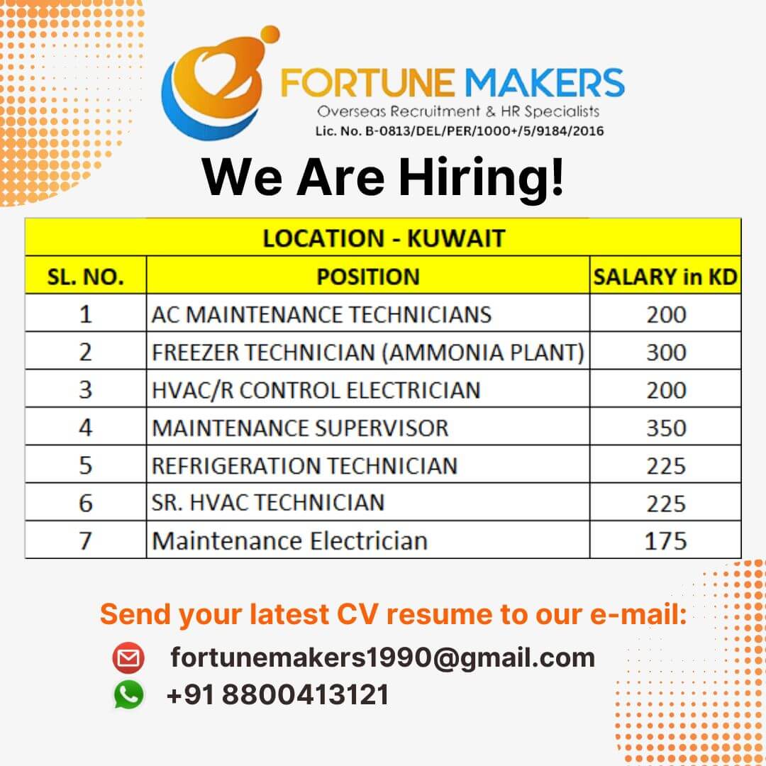 URGENT HIRING FOR KUWAIT